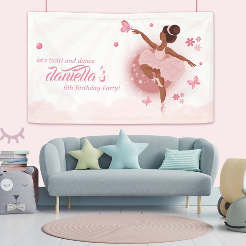 Personalized ballet birthday party banner