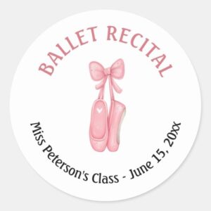 Commemorative Ballet Recital Stickers that you can Personalize